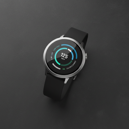 Kronos Pro smartwatch flat lay métricas pantalla redonda