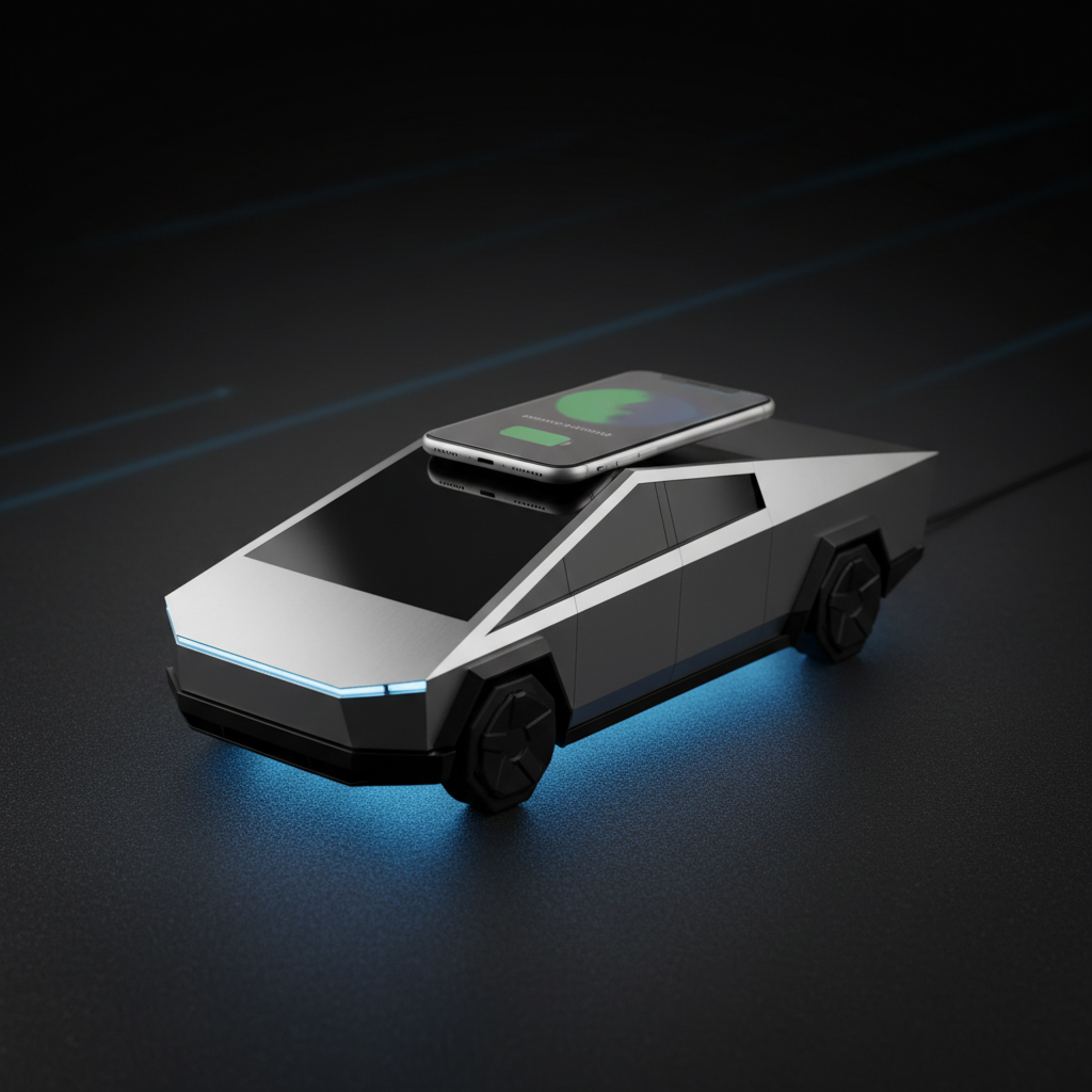 CyberCharge cargador con forma de Cybertruck lifestyle